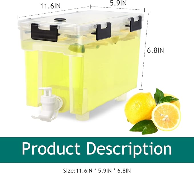 1 Gallon Drink Dispenser For Fridge,Beverage Dispenser With Spigot. Milk,Lemonade Dispenser,Juice Containers With Lids For Fridge, Parties And Dairly Use，100% Sealed And Filter screen