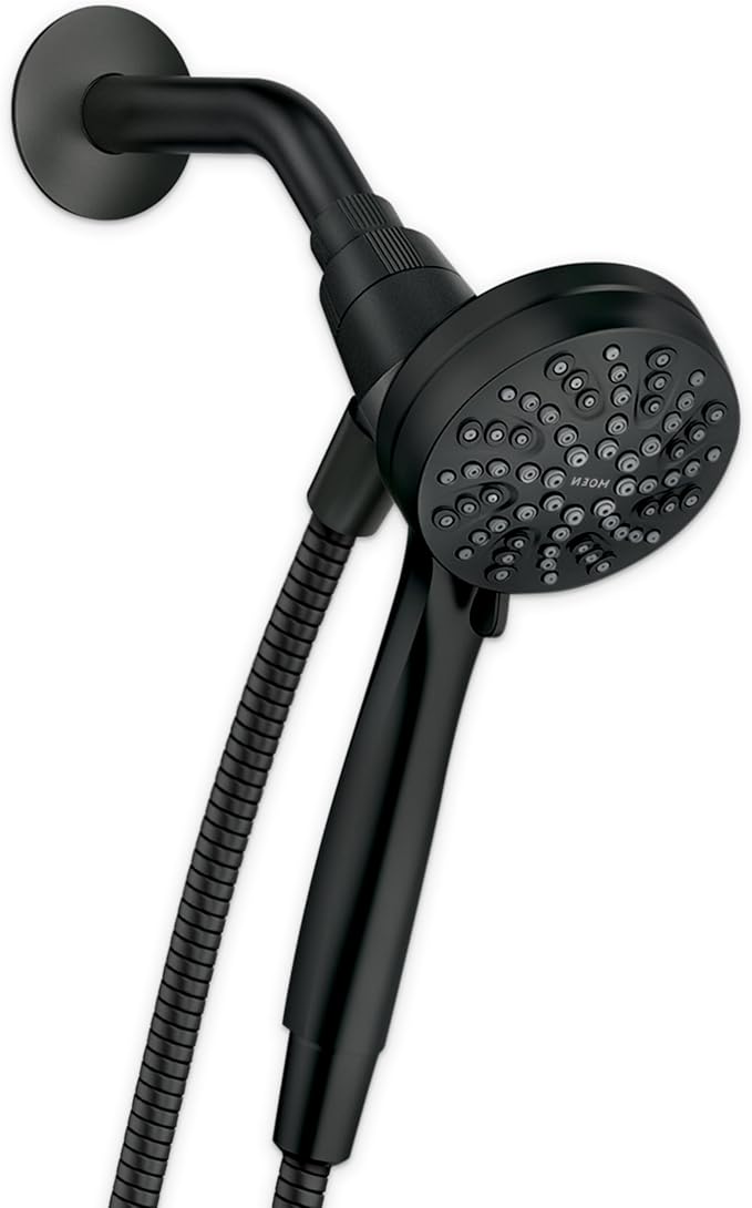 Moen Engage Magnetix Matte Black 3.5-Inch Six-Function Detachable Handheld Showerhead with Magnetic Docking System, 26100BL