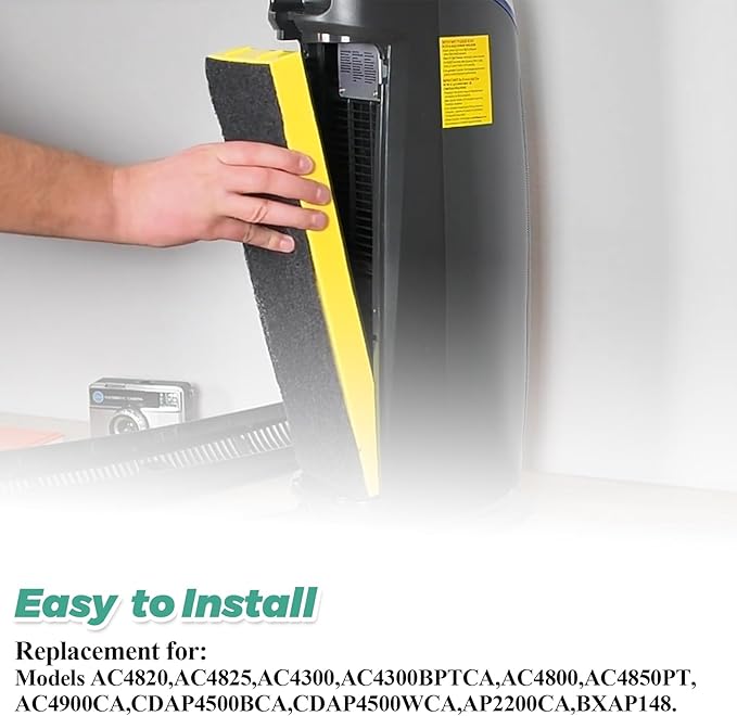 FLT4825 HEPA Filter B Replacement with G-Guardian Air Purifier AC4825 AC4825E AC4300 AC4800 AC4900 AC4850 AC4825DLX AP2200 by Techecook - 2 x True H13 HEPA Filters, 8 x Activated Carbon Pre-Filter