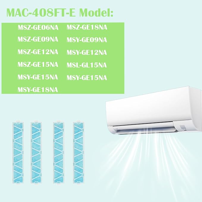 MAC-408FT-E Filters for Mitsubishi Electric MAC-408FT-E Air Conditioner 4 Pack