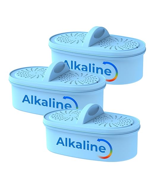 Alkaline Filters Replacement for All Waterdrop Pitcher Filtration System, Fits Waterdrop WD-PF-AL, Reduces PFOA/PFOS, Chlorine, Last Up to 100 Gallons,3 Pack, AQUA CREST