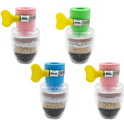 4 Pack Faucet Water Filter,6 Layer Cartridge Activated Carbon Filters Water Filter Faucet Replacements for Sink Applicable 1/2inch - 3/4inch Faucet