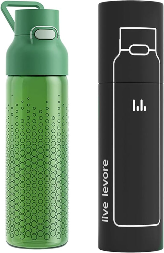 750ml Leak Proof Water Bottle with Flip Top Lid, BPA-Free USA Tritan Drink Bottle, Dishwasher Safe for Office, Outdoor & Daily Use (Green, 1 Pack)