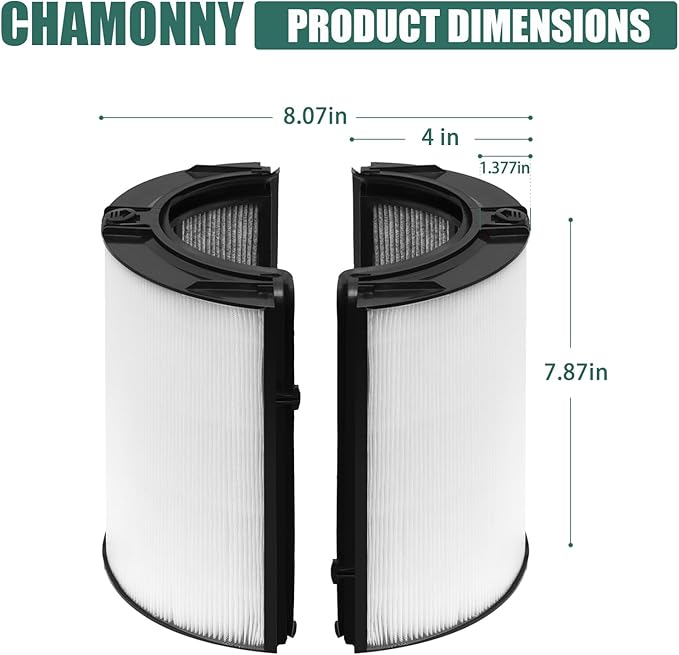 360° Combi Glass True HEPA + Carbon TP07 Filter Replacement, Compatible with Dyson TP07 TP10 TP06 HP06 TP04 HP04 PH02 PH01 PH03 PH04 HP09 TP09 HP07 HP10 Air Purifier, Part No. 970341-01