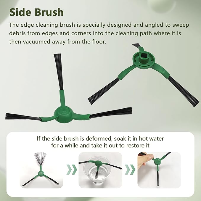 18 Pcs Replacement Parts for iRobot Roomba 105 Combo/104 Combo/Roomba Combo Essential Y0140/Y0112/Y0110, Accessories for Better Cleaning Performance