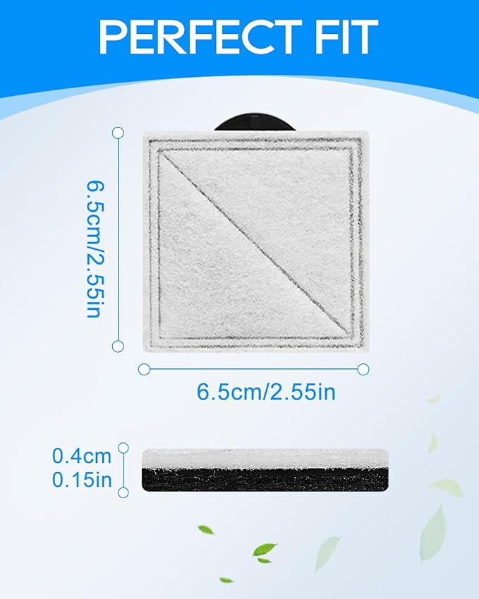 12+12 Pack Pet Water Fountain Filter Kit Fit for Viva Pet Water Fountains for Cats and Dogs, Replacement Carbon Filters Compatible with PetSafe Outlast Fountain