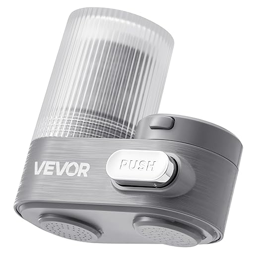 VEVOR Faucet Mount Water Filter, Vertical Water Purifier for Sink Tap, NSF Certified Carbon Fiber Filter, Removes Chlorine Lead with 3 Filters, Fits Most Kitchen or Bathroom Faucets, Gray