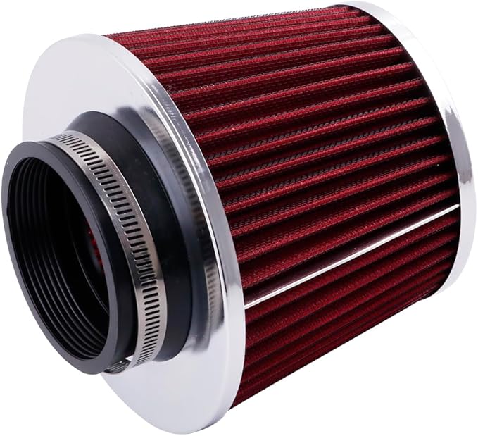2.5"Universal Clamp-on Air Intake Filter - Washable, High-flow，Lower intake air temperature, Inlet Cold Air Cone Replacement