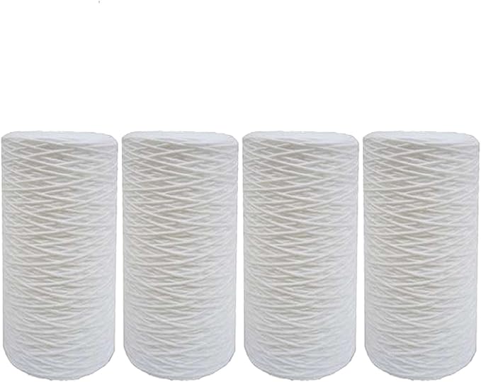 Tier1 30 Micron 10 Inch x 4.5 Inch | 4-Pack String Wound Polypropylene Whole House Sediment Water Filter Replacement Cartridge | Compatible with SWC-45-1030, Home Water Filter