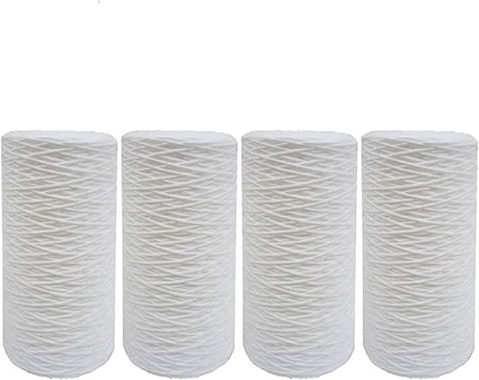 Tier1 30 Micron 10 Inch x 4.5 Inch | 4-Pack String Wound Polypropylene Whole House Sediment Water Filter Replacement Cartridge | Compatible with SWC-45-1030, Home Water Filter