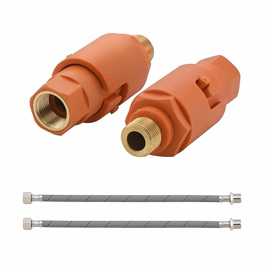 RULIA, Water Filter Pieces, Impurity Filter Attachment, Household Water Pre Filtration with Extension Hose, Reusable Sink Water Filter, 2 Piece, RB2029