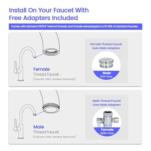 Amwater Countertop Water Filtration System, 5-Stage Reduces,Ceramic Water Filter Reduction of Sediment,Chlorine,Heavy Metal Bad Taste/Odors,Stainless Steel Faucet Water Filtration for 8000 Gallons
