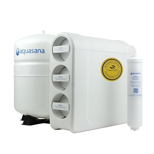 Aquasana SmartFlow® Reverse Osmosis Water Filter | RO Under Sink System | WQA Certified up to 99.99% of 90 contaminants Including Fluoride, PFAS, Arsenic, Lead, and Chlorine | Does not Include Faucet