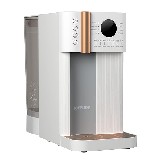 ICEPURE 4-in-1 Reverse Osmosis Water Filter Countertop, Water Purifier System, RO Home Water Filter Dispenser Hot and Cold, Bottleless Water Cooler Countertop, 3:1 Pure to Drain Water Machine