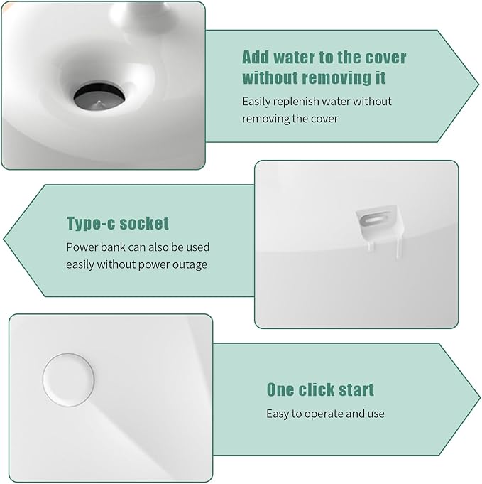 Crystalberry Anti Gravity Cool Mist Humidifier, Hovering Water Droplet Backflow Humidifier, 36db Quiet Air Humidifier with Night Light, Auto Shutdown Power-off Protection, 23.67oz, WHITE