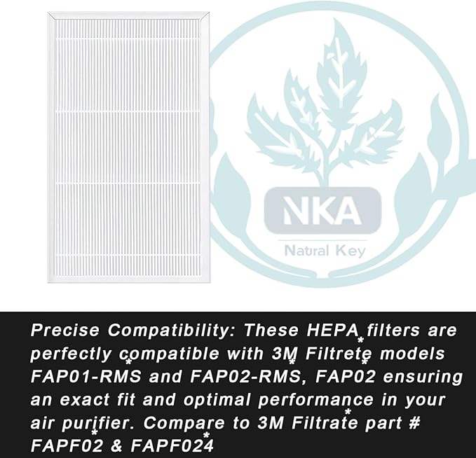 For FAPF02 True HEPA Air Purifier Filter | 8.7" x 15.2" | Compatible with Filtret.e FAPF02, FAPF024, FAP01-RMS, FAP02-RMS | 1 Pack