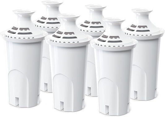 Water Filter Replacement by NUTTUTO Compatible with Brita Water Dispensers and Pitchers, Fits Classic 35557, OB03, Mavea 107007, 35557, Pack of 6