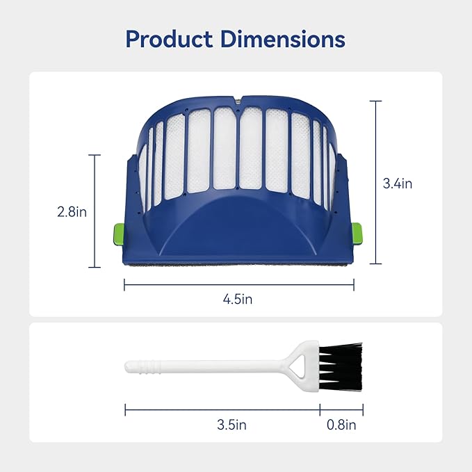 Aero Vac Filter Replacement Compatible with iRobot Roomba 500 & 600 Series 536 550 551 595 614 620 630 645 650 655 660 665 670 675 677 680 685 690 Vacuum Cleaner Accessories,with a brush