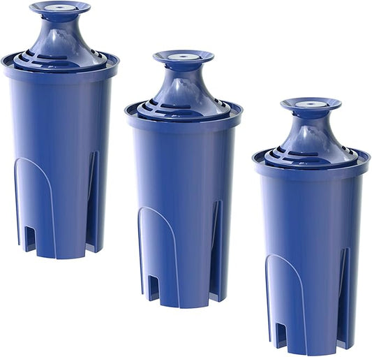 Alkaline Water Filter, Replacement for Brita® Filter, Pitchers and Dispensers, Classic 35557, OB03, Mavea® 107007, Replacement for Brita® Pitchers Grand, Lake, Capri, Wave and More (3 Pack)