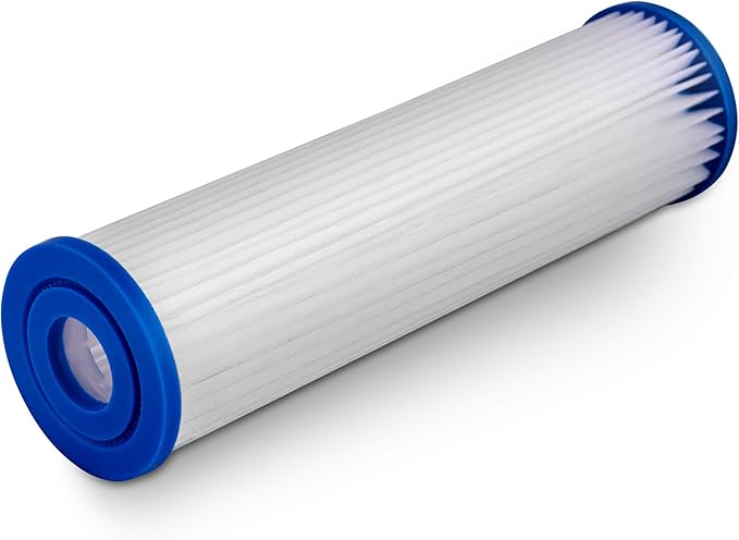 Pleated Sediment Water Filter Cartridge 9.87”x 2.5” Amplified Surface Area, Removes Sand, Dirt, Rust, Extended Filter Life WELL-MATCHED with WHKF-WHPL, 801-50, WB-50W, WFPFC3002, SPC-25-1050 (6 Pack)