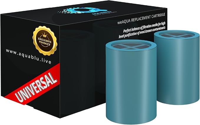 WeAQUA Heavy Duty NO BS Shower Filter Replacement Cartridge – 99% Removal of Hard Water, Chlorine, Heavy Metals & Fluoride – Universal Fit – High Output (2-Pack)