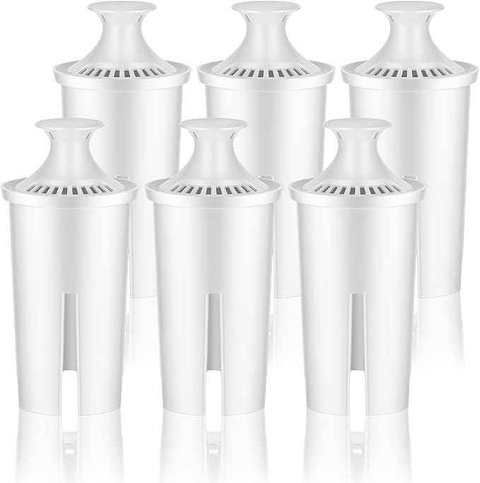 Water Filter Replacement Fit for Brita Filter & Pitchers, New Upgraded Filter to Reduce TDS, Chlorine etc., Replacement Filters Compatible with Brita Classic, OB03, Mavea 107007 35557(6-PLUS)
