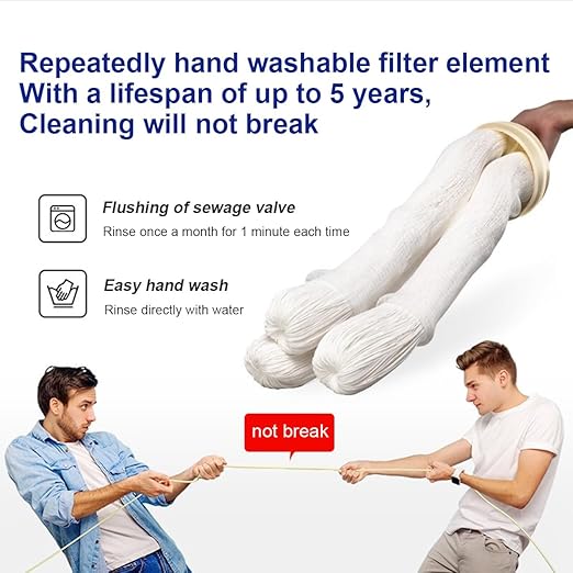 Whole House Water Filter System Removes 99.99% of Contaminants Larger Than 0.01μm, 8.81GPM / 52,834 GL, Ultrafiltration Whole House Water Filter with 3-5 Year Lifespan for Well & City Water- UF4