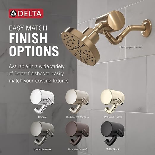 Delta Faucet Clarifi Premium Shower Filter Attachment Brushed Nickel with Additional Filter Cartridge