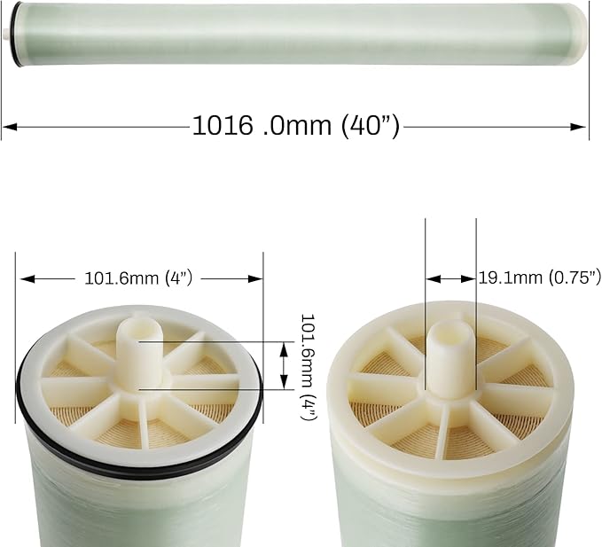 BW-4040, 4 x 40 RO Membrane for Desalination of Brackish Water, BW 4040 Reverse Osmosis Membrane for Whole House, Municipal water, NSF Certified, 99.5% Desalination Rate, 2400 GPD