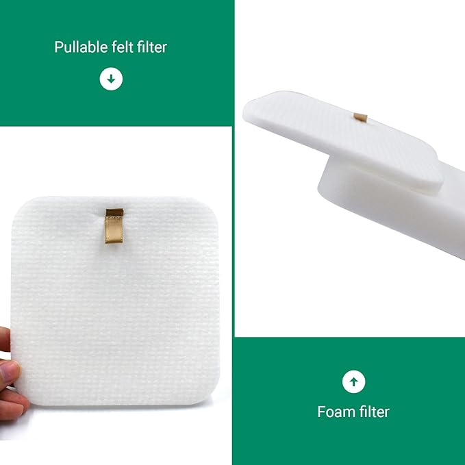 LA555,LA502, LA322 Filter Replacement Parts for Shark LA402,LA301, LA300, LA455, LA702, LA360 Rotator Lift-Away ADV DuoClean PowerFins Upright Vacuum,4 Foam&Felt+2 HEPA(Not fit UV850 UV900 vacuum)