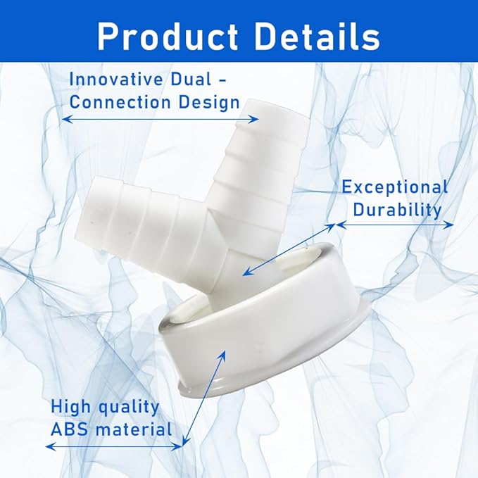 1-1/2 Inch Dishwasher Drain Hose Adapter Y Piece with Clips Kit, Pipe Connector Kit, Pipe Clips, Sink Adapter for Washing Machine