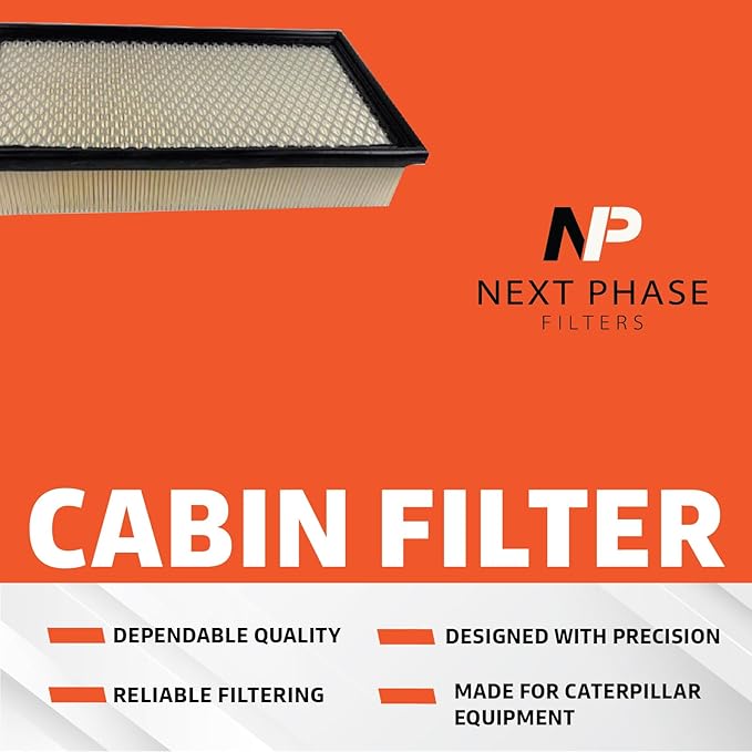 Cabin Filter - Pack of 1 - Compatible with Caterpillar Loaders and Skidders - Cabin Air Filter Replacement - Replaces O.E. 2656619; Baldwin PA5774; Donaldson P637259; Wix 24616