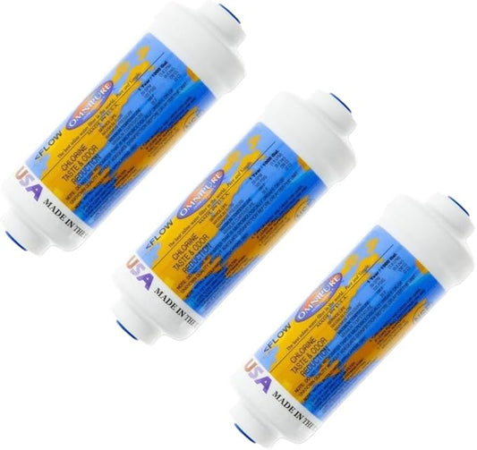 IPW Industries Inc, K2333-KK Inline Water Filter for Ice Maker, Fridge & Reverse Osmosis System - 6" x 2" GAC Water Filter, 3/8" Quick Connect, 3 Pack