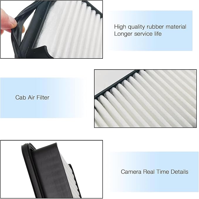 Cab Air Filters Compatible with Kubota M SVL M5040 M6040 M7040 M7060 M8560 M9960 SVL75C SVL75-2C SVL90C SVL90-2C B2650 B3350 L3240 L4740 RTV1100 Cabin AC Filters T1855-71600 6A671-75090 014520-0804