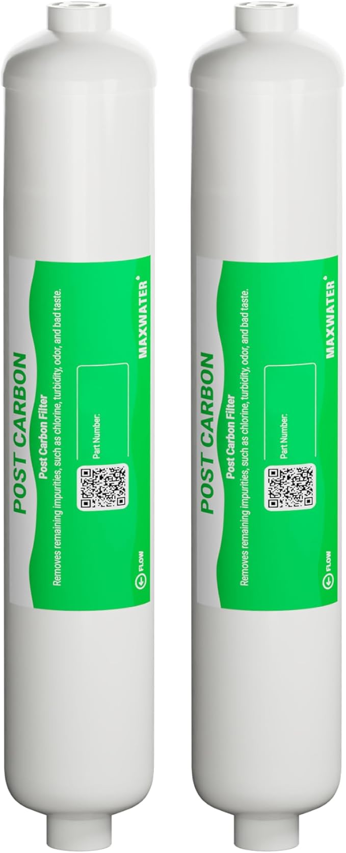 Max Water T33 Inline Water Filter – 10-Inch, 5 Micron Post Carbon Water Filter Replacement Cartridge – Fits Under Sink and Reverse Fits most Reverse Osmosis Systems (2 pack)