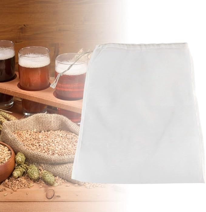 100 Mesh Food Grade Wine Filter Bag Reusable Home Brew Beer Making Extra Fine Extraction Sack Best for Straining Food Nut Milk Brewing Needs(28x45cm)
