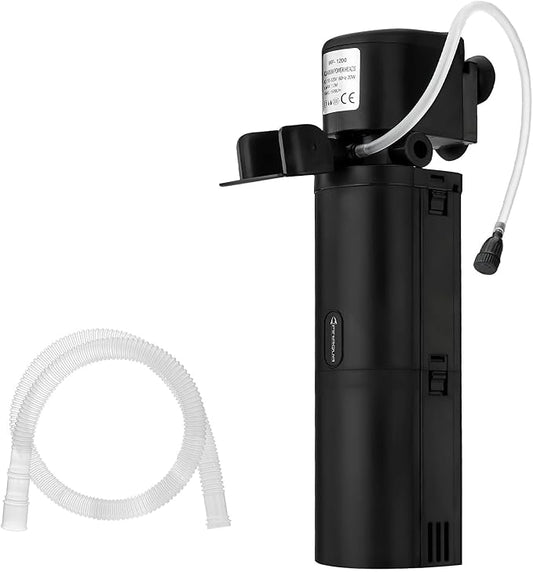 Internal Aquarium Filter for 10-75 Gallon Fish Tanks, Quiet 4-in-1 Turtle Tank Filter with Filtration, Oxygenation, Wave Making and Water Change