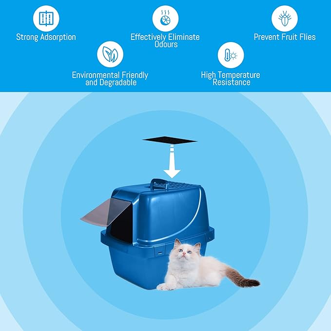 10 Pack Replacement Activated Charcoal Filters Compatible with Van Ness Corner Enclosed Cat Pan and Van Ness CP77 White Enclosed Sifting Cat Pan Litter Box