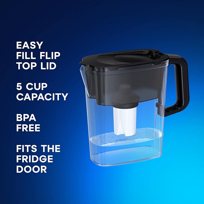 AQUAPHOR Water Filter Pitcher Compact 5 Cup with 1 x B15 Filter - Black