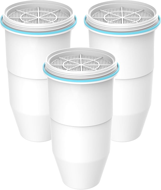 AQUA CREST Multiple-Stage Water Filters, Compatible with ZeroWater® Pitcher and Dispenser, Reduces Chlorine, PFOA/PFOS, Taste and Odor, TDS and More, 3 Pack