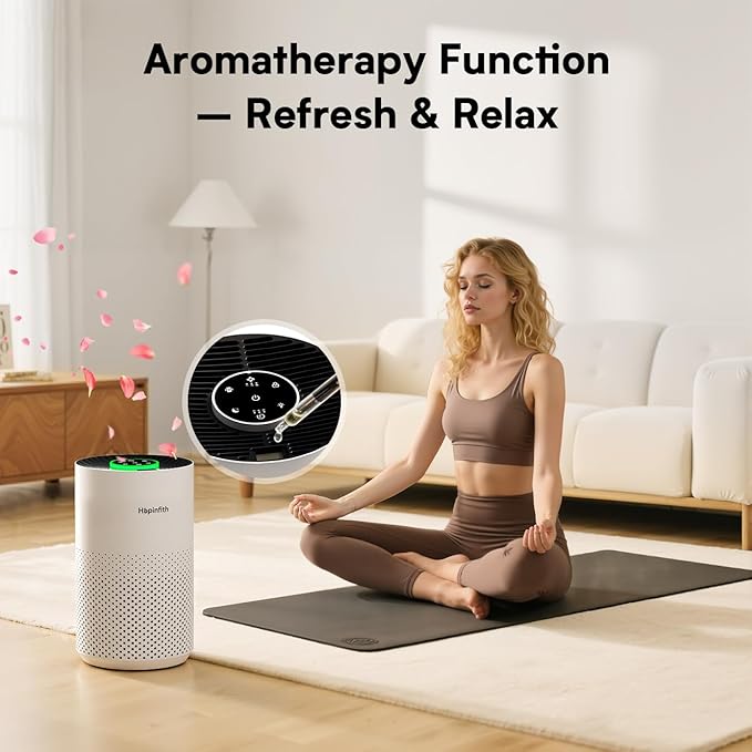Upgraded Air Purifiers for Bedroom & Home with H14 True HEPA Filter, Covers Up to 880ft², 360° Air Intake, Quiet Pet Air Purifier, Fragrance & Timer, Removes Smoke, Pet Dander & Pollen, White