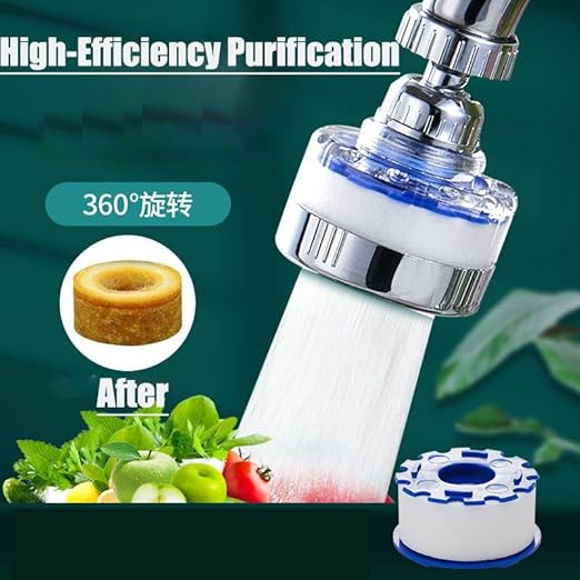 14Pcs Sink Water Filter Faucet With Cartridges, Universal 360 ° Rotating Kitchen Faucet Water Filter Removes Fluoride Heavy Metals Hard Water Compatible with Most Bathroom/Kitchen/Laundry Sink Faucets