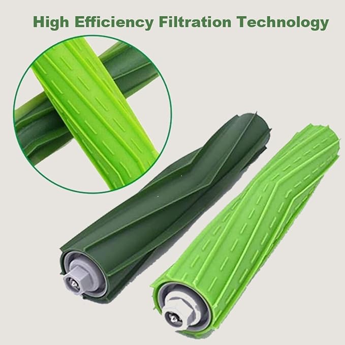 Replacement Parts for iRobot Roomba i7 i7+ i3 i3+ i4 i4+ i6 i6+ i8 i8+ E5 E6 E7 &J7 J7+ Vacuum Cleaner, 2 Set Rubber Brushes, 8 HEPA Filters, 8 Side Brushes, 1 Clean Brush, 1 Screwdriver, 22 Pack