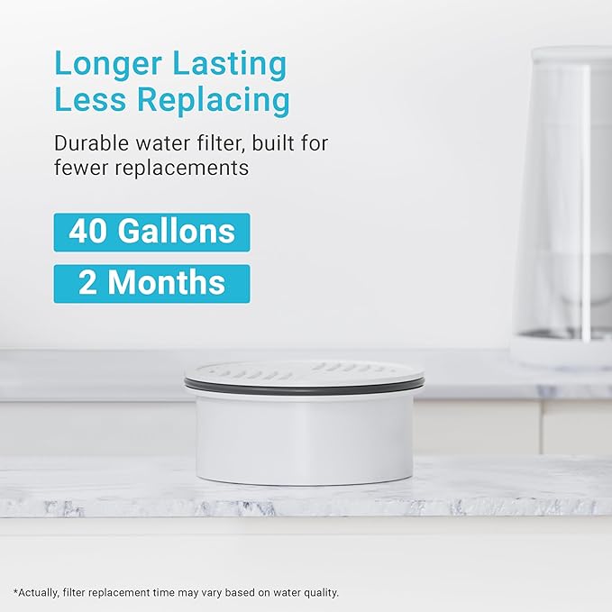 AQUA CREST Water Filter Compatible with Lifestraw® Home Pitcher and Dispenser Systems, Replacement for Lifestraw® Water Filter, Activated Carbon Filters, 3 Packs, with Membrane Micro Filter, 1 Pack