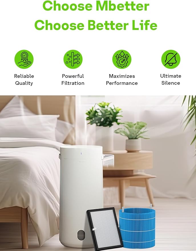 DH3i Replacement Filter Set Compatible with 2-in-1 Purify + Humidify Air Purifier, 3 Packs Particle Filter & 2 Packs Wick Filter