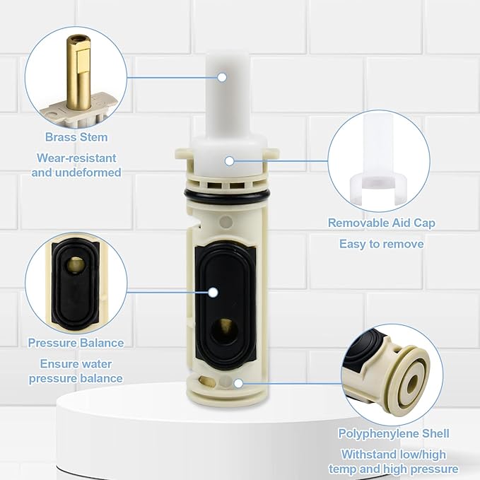 1222 Replacement Cartridge Compatible with Moen One-Handle Posi Temp Faucets & Moen Tub Shower