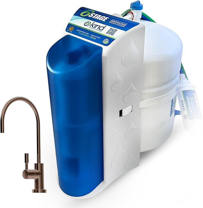 Kind Water 6-Stage Reverse Osmosis Drinking Water System with Chrome Faucet (Oil Rubbed Bronze)