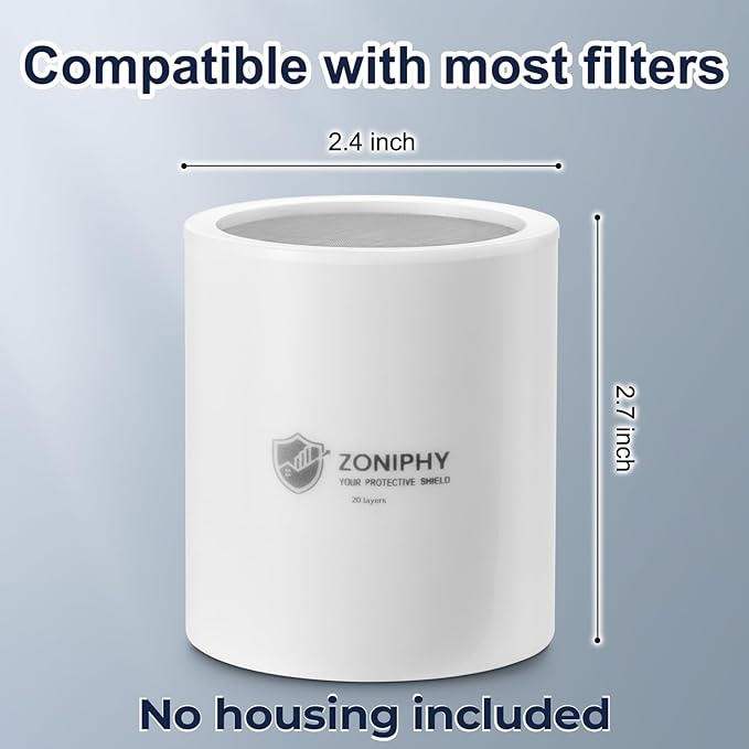 20-Stage Shower Head Filter Replacement Cartridge (No Housing) – Universal Shower Water Filter for Hard Water, Reduces Chlorine & Impurities for Softer Skin & Healthier Hair (Two Pack)