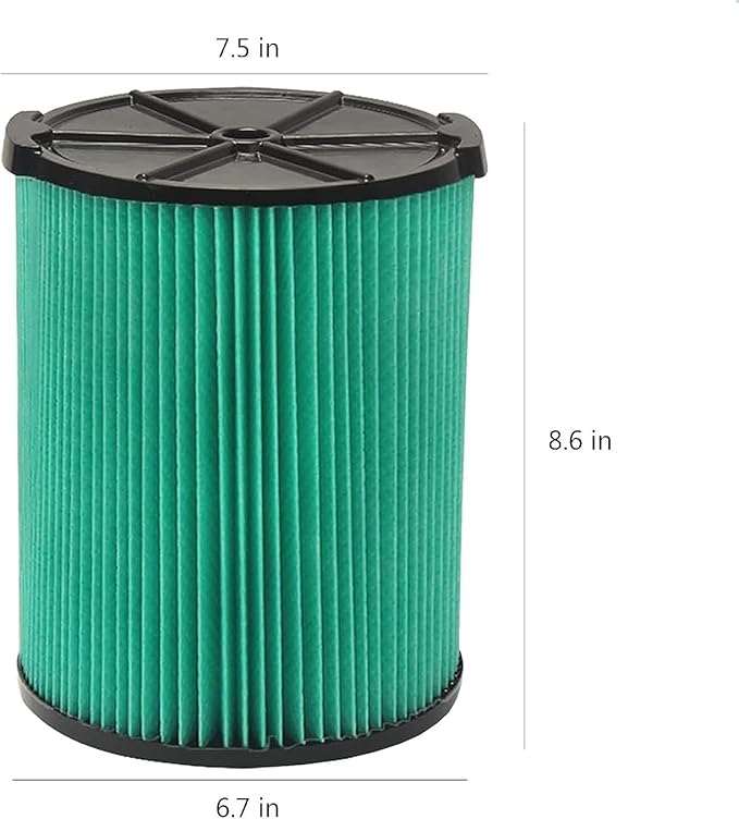 Wet/dry Vac Filter VF6000 Compatible with Ridgid Shop Vac 5-20 Gallon & Husky 6-9 Gal Wet/Dry Vacuums,Replacement VF6000 Filter 1PACK
