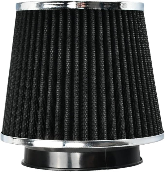 Universal Clamp On Air Intake Filter fits 3 In /3.5 In /4 In Three Different Size, Cone Air Intake Filter（Black）